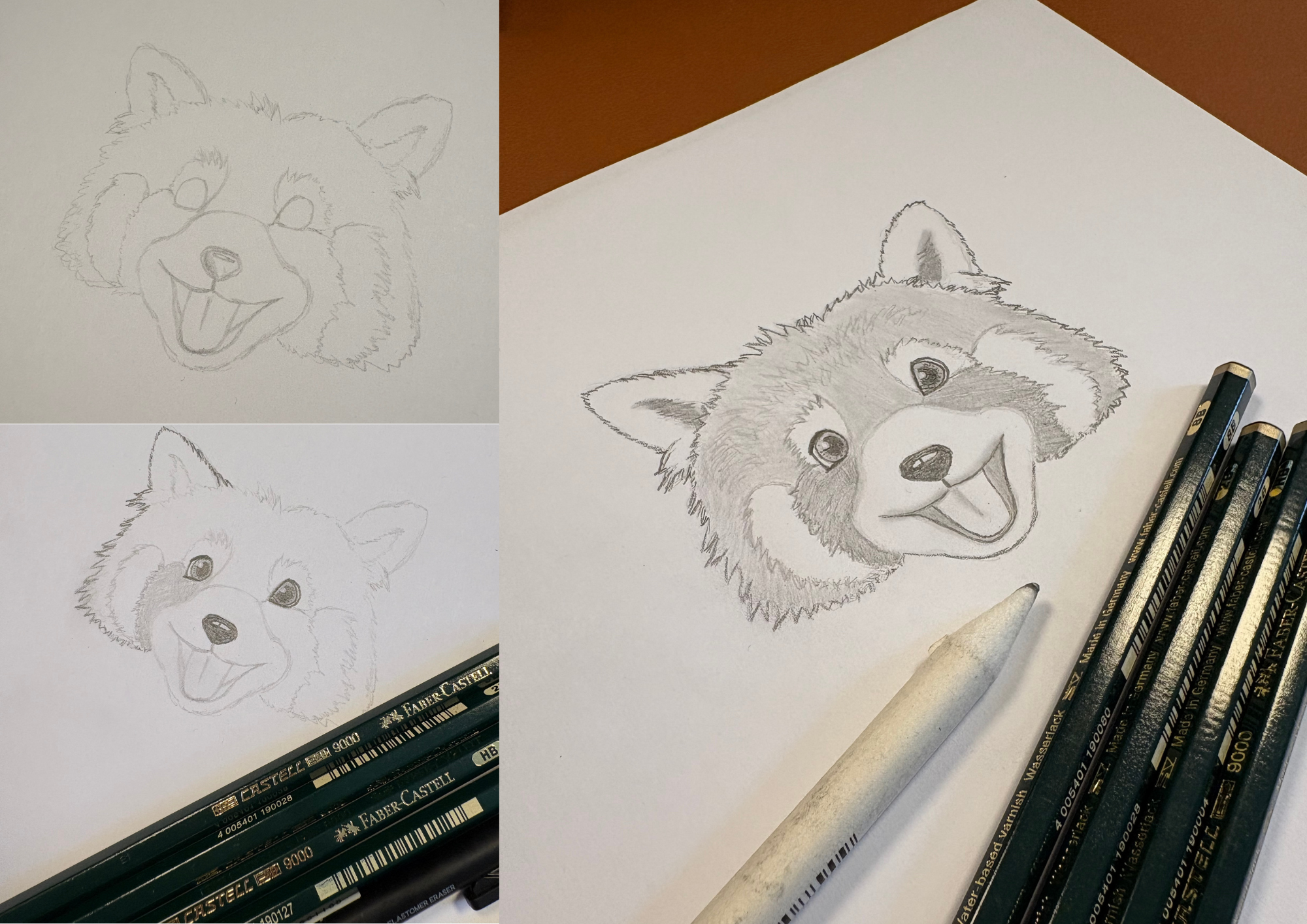 Advanced sketch of red panda